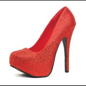 Leg Avenue - Red Rhinestone Heels